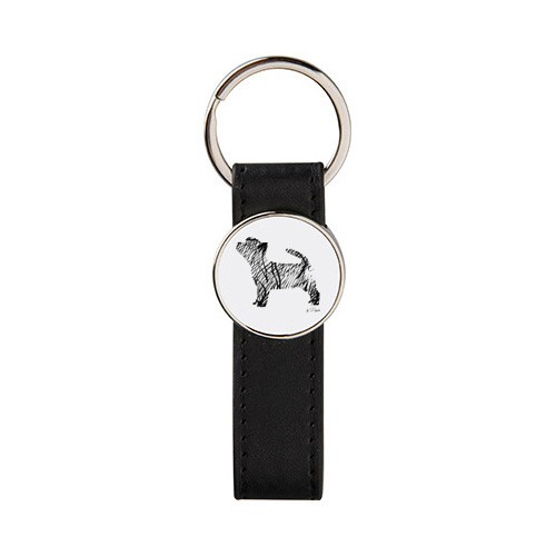 Brelok metal ekoskóra Chihuahua