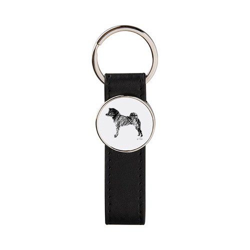 Brelok metal ekoskóra Shiba Inu