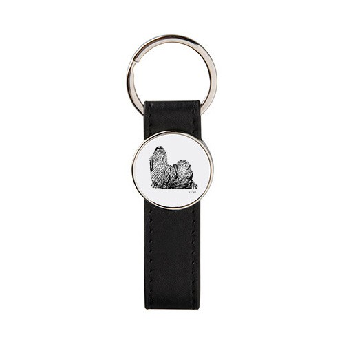 Brelok metal ekoskóra Shih Tzu