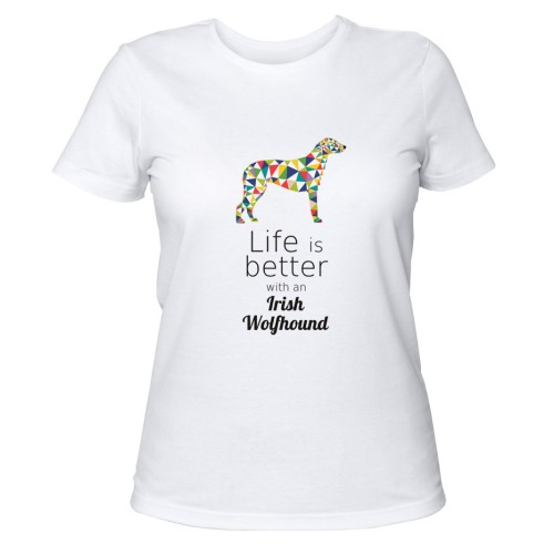 Bawełniana koszulka damska kolorowy Wilczarz Irlandzki